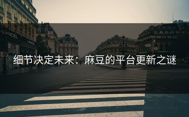 细节决定未来：麻豆的平台更新之谜  第1张